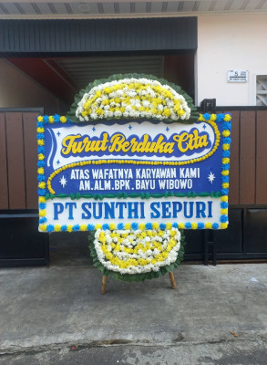 Papan Bunga Duka di Sudajayagirang